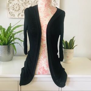 Black Lightweight Half Sleeve Cardigan